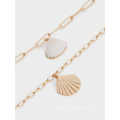 New Arrival Jewelry Two Chain Set of Necklaces with Shell Pendants